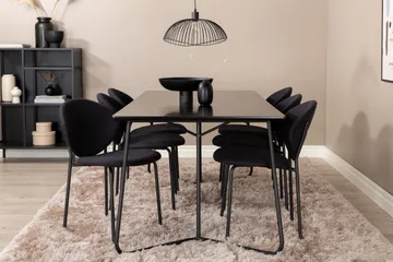 Pipi Matgrupp 190 cm inkl 6 Moncoll Stolar - Svart - Möbler - Bord & matgrupp - Matgrupp