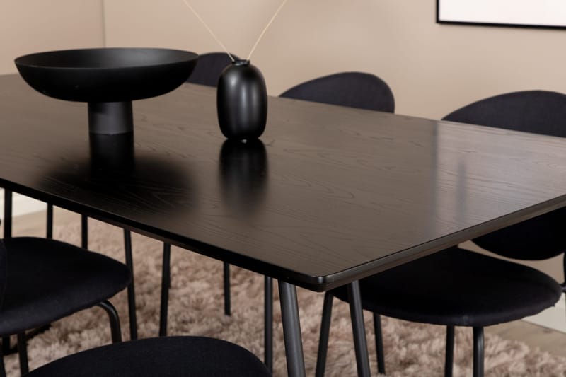 Pipi Matgrupp 190 cm inkl 6 Moncoll Stolar - Svart - Möbler - Bord & matgrupp - Matgrupp