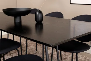 Pipi Matgrupp 190 cm inkl 6 Moncoll Stolar - Svart - Möbler - Bord & matgrupp - Matgrupp