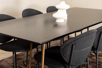 Pipi Matgrupp 190 cm inkl 6 Moncoll Stolar - Svart/Koppar - Möbler - Bord & matgrupp - Matgrupp