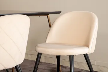 Pipi Matgrupp 190 cm inkl 6 Velvets Stolar - Svart/Koppar - Möbler - Bord & matgrupp - Matgrupp