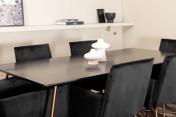 Pipi Matgrupp 190 cm inkl 6 Pipi Stolar - Svart/Koppar - Möbler - Bord & matgrupp - Matgrupp