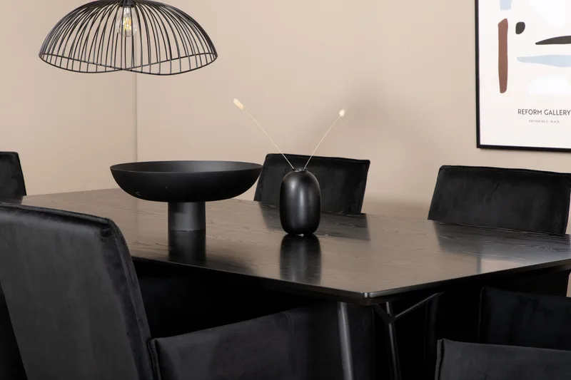 Pipi Matgrupp 190 cm inkl 6 Pipi Stolar - Svart/Koppar - Möbler - Bord & matgrupp - Matgrupp