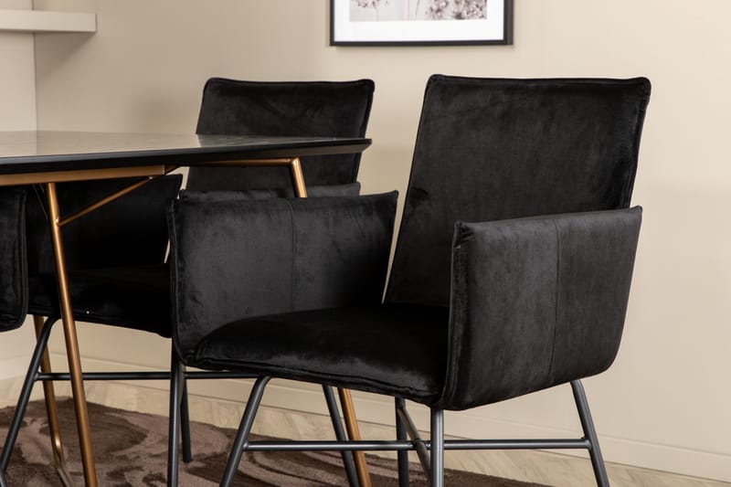 Pipi Matgrupp 190 cm inkl 6 Pipi Stolar - Svart/Koppar - Möbler - Bord & matgrupp - Matgrupp