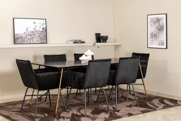 Pipi Matgrupp 190 cm inkl 6 Pipi Stolar - Svart/Koppar - Möbler - Bord & matgrupp - Matgrupp