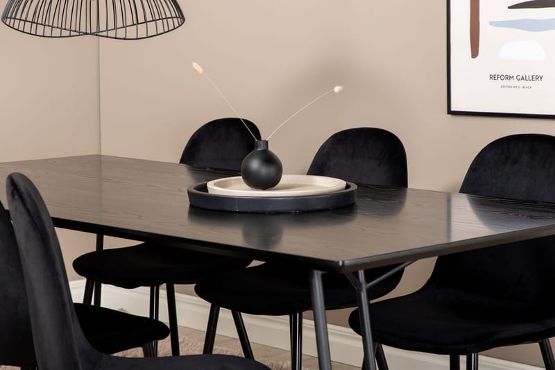 Pipi Matgrupp 190 cm inkl 6 Pontus Stolar - Svart - Möbler - Bord & matgrupp - Matgrupp