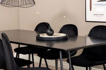 Pipi Matgrupp 190 cm inkl 6 Pontus Stolar - Svart - Möbler - Bord & matgrupp - Matgrupp