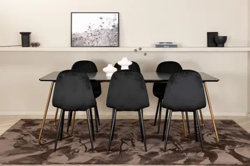 Pipi Matgrupp 190 cm inkl 6 Pontus Stolar - Svart/Koppar - Möbler - Bord & matgrupp - Matgrupp