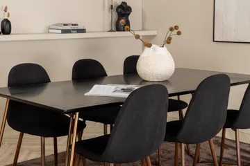 Pipi Matgrupp 190 cm inkl 6 Pontus Stolar - Svart/Koppar/Brun - Möbler - Bord & matgrupp - Matgrupp