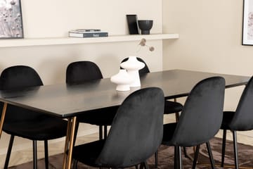 Pipi Matgrupp 190 cm inkl 6 Pontus Stolar - Svart/Koppar - Möbler - Bord & matgrupp - Matgrupp