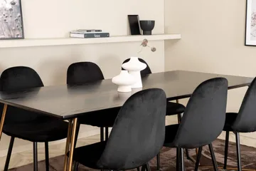 Pipi Matgrupp 190 cm inkl 6 Pontus Stolar - Svart/Koppar - Möbler - Bord & matgrupp - Matgrupp