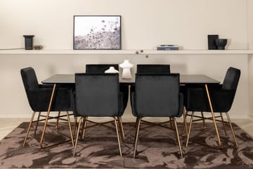 Pipi Matgrupp 190 cm inkl 6 Pipi Stolar - Svart/Koppar - Möbler - Bord & matgrupp - Matgrupp