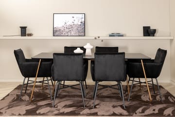 Pipi Matgrupp 190 cm inkl 6 Pipi Stolar - Svart/Koppar - Möbler - Bord & matgrupp - Matgrupp