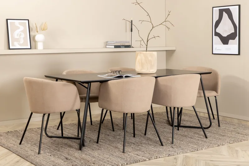 Pippi matbord med 6st Berit matstol