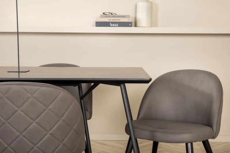 Pippi matbord med 6st Velvet matstol - Möbler - Bord & matgrupp - Matgrupp