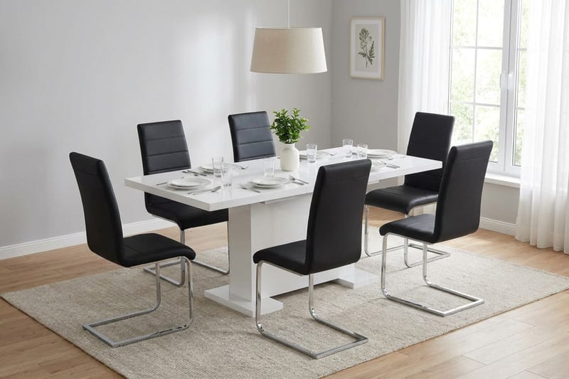 Matgrupp Ratliff 180 cm Förlängningsbar med 4 Cibus stolar - Möbler - Bord & matgrupp - Matgrupp