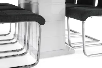 Ratliff Förlängningsbar Matgrupp 180 cm med 6 Cibus Stol - Vit/Grå/Krom - Möbler - Bord & matgrupp - Matgrupp