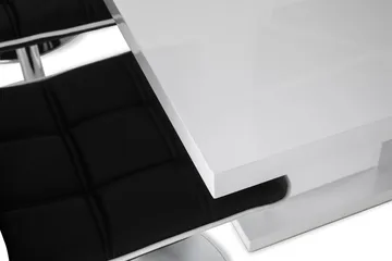 Ratliff Förlängningsbar Matgrupp 180 cm med 6 Frida Stol - Vit/Svart PU/Krom - Möbler - Bord & matgrupp - Matgrupp