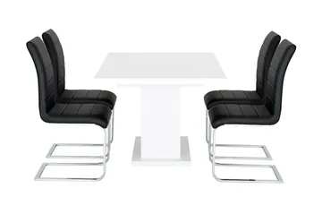 Ratliff Förlängningsbart Matgrupp 180 cm med 4 Cibus Stol - Vit/Svart - Möbler - Bord & matgrupp - Matgrupp