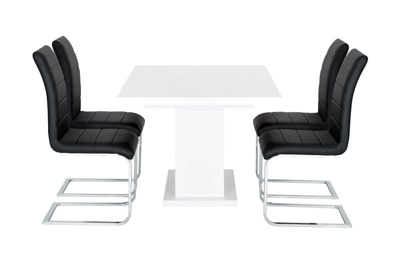 Ratliff Förlängningsbart Matgrupp 180 cm med 4 Cibus Stol - Vit/Svart - Möbler - Bord & matgrupp - Matgrupp