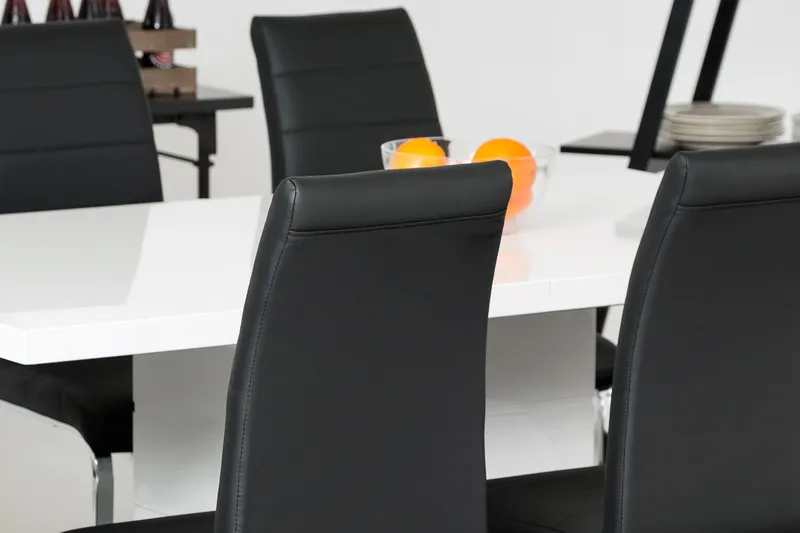 Ratliff Förlängningsbart Matgrupp 180 cm med 4 Cibus Stol - Vit/Svart - Möbler - Bord & matgrupp - Matgrupp