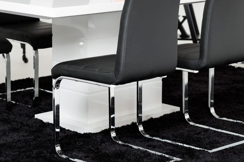 Ratliff Förlängningsbart Matgrupp 180 cm med 4 Cibus Stol - Vit/Svart - Möbler - Bord & matgrupp - Matgrupp