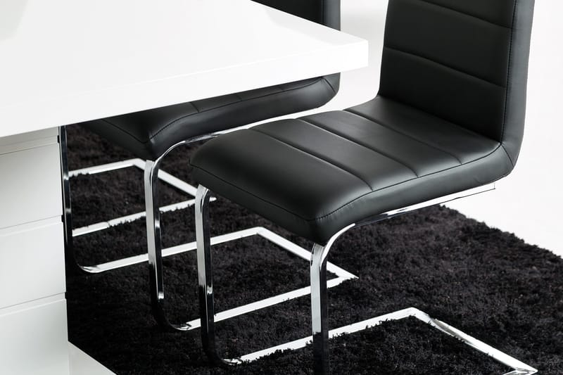 Ratliff Förlängningsbart Matgrupp 180 cm med 4 Cibus Stol - Vit/Svart - Möbler - Bord & matgrupp - Matgrupp