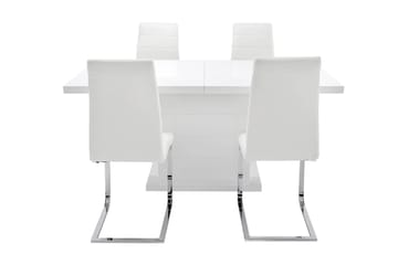 Ratliff Matgrupp 180 cm + 4 Sorado Stol - Vit/Krom - Möbler - Bord & matgrupp - Matgrupp