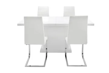 Ratliff Matgrupp 180 cm + 4 Sorado Stol - Vit/Krom - Möbler - Bord & matgrupp - Matgrupp