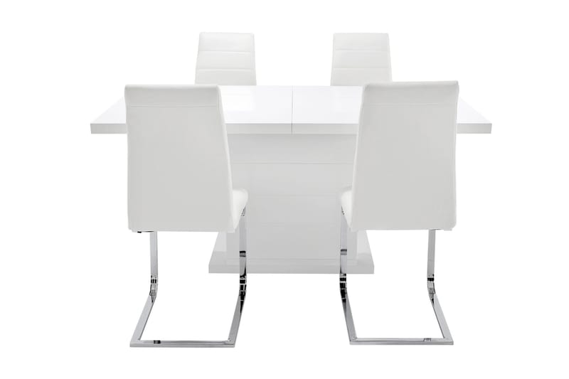 Ratliff Matgrupp 180 cm + 4 Sorado Stol - Vit/Krom - Möbler - Bord & matgrupp - Matgrupp