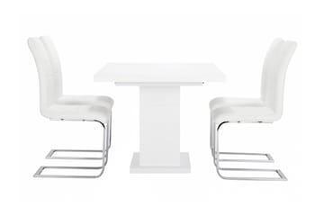 Ratliff Matgrupp 180 cm + 4 Sorado Stol - Vit/Krom - Möbler - Bord & matgrupp - Matgrupp