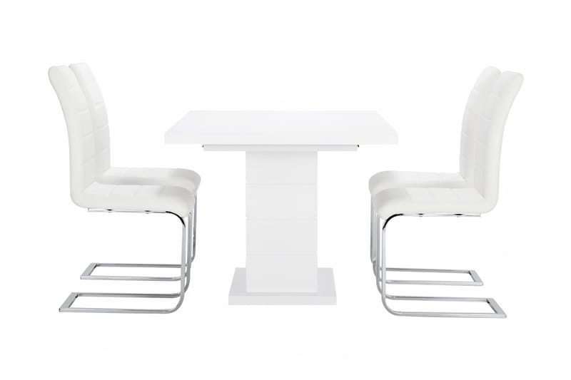 Ratliff Matgrupp 180 cm + 4 Sorado Stol - Vit/Krom - Möbler - Bord & matgrupp - Matgrupp