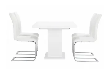 Ratliff Matgrupp 180 cm + 4 Sorado Stol - Vit/Krom - Möbler - Bord & matgrupp - Matgrupp