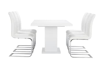 Ratliff Matgrupp 180 cm + 6 Sorado Stol - Vit/Krom - Möbler - Bord & matgrupp - Matgrupp