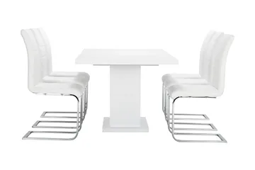 Ratliff Matgrupp 180 cm + 6 Sorado Stol - Vit/Krom - Möbler - Bord & matgrupp - Matgrupp