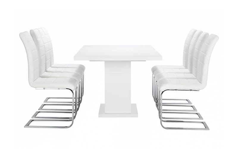 Ratliff Matgrupp 180 cm + 8 Sorado Stol - Vit/Krom - Möbler - Bord & matgrupp - Matgrupp