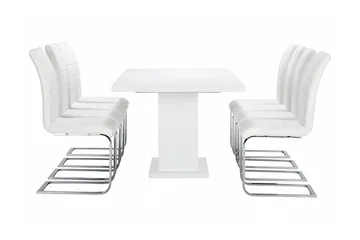Ratliff Matgrupp 180 cm + 8 Sorado Stol - Vit/Krom - Möbler - Bord & matgrupp - Matgrupp