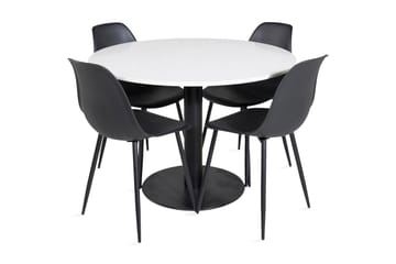 Razzia Matgrupp 106 cm Rund inkl 4 Ypas Stolar - Vit/Svart - Möbler - Bord & matgrupp - Matgrupp