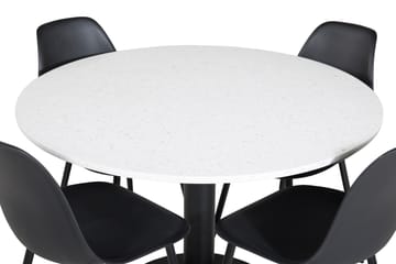 Razzia Matgrupp 106 cm Rund inkl 4 Ypas Stolar - Vit/Svart - Möbler - Bord & matgrupp - Matgrupp