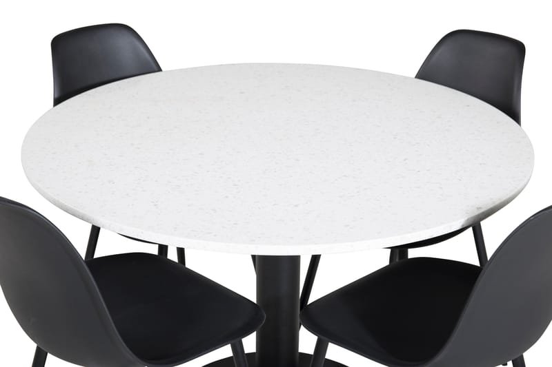Razzia Matgrupp 106 cm Rund inkl 4 Ypas Stolar - Vit/Svart - Möbler - Bord & matgrupp - Matgrupp