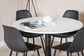 Razzia Matgrupp 106 cm Rund inkl 4 Ypas Stolar - Vit/Svart - Möbler - Bord & matgrupp - Matgrupp