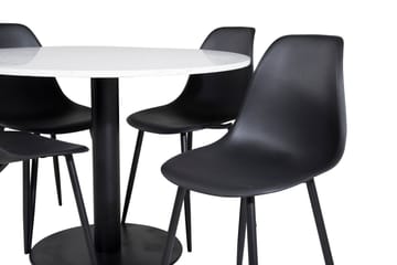 Razzia Matgrupp 106 cm Rund inkl 4 Ypas Stolar - Vit/Svart - Möbler - Bord & matgrupp - Matgrupp