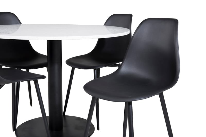 Razzia Matgrupp 106 cm Rund inkl 4 Ypas Stolar - Vit/Svart - Möbler - Bord & matgrupp - Matgrupp