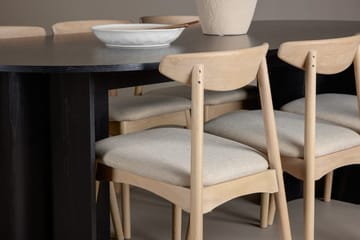 Rektangulär Matgrupp Tyresö 220 cm med 6 Ven Stolar - Svart/whitewash - Möbler - Bord & matgrupp - Matgrupp