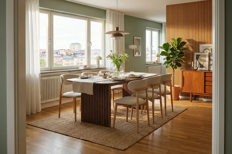 Richeto Matgrupp 210 cm Ek med 6 Molly Matstolar - Ek/Beige - Möbler - Bord & matgrupp - Matgrupp