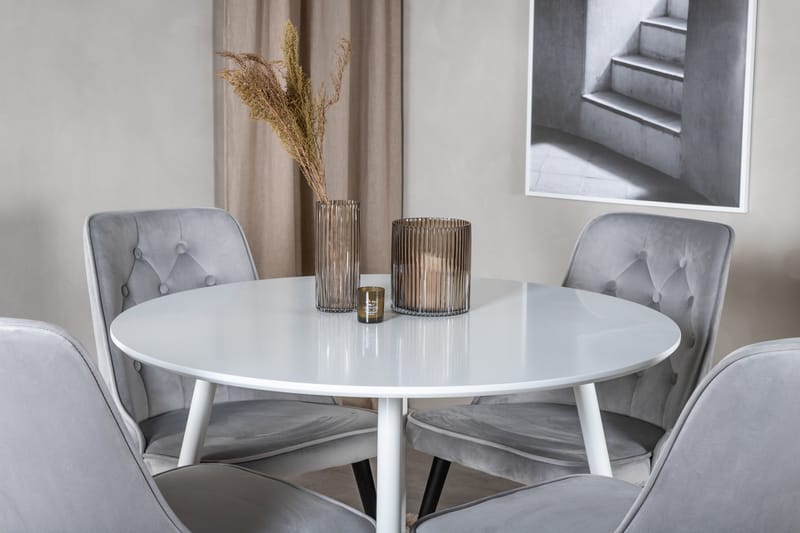 Ridones Matbord Runt med 4 st Valera Lyx Sammetstol - Möbler - Bord & matgrupp - Matgrupp