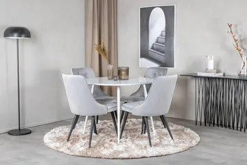 Ridones Matbord Runt med 4 st Valera Lyx Sammetstol - Möbler - Bord & matgrupp - Matgrupp