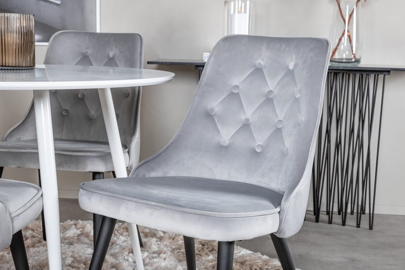 Ridones Matbord Runt med 4 st Valera Lyx Sammetstol - Möbler - Bord & matgrupp - Matgrupp