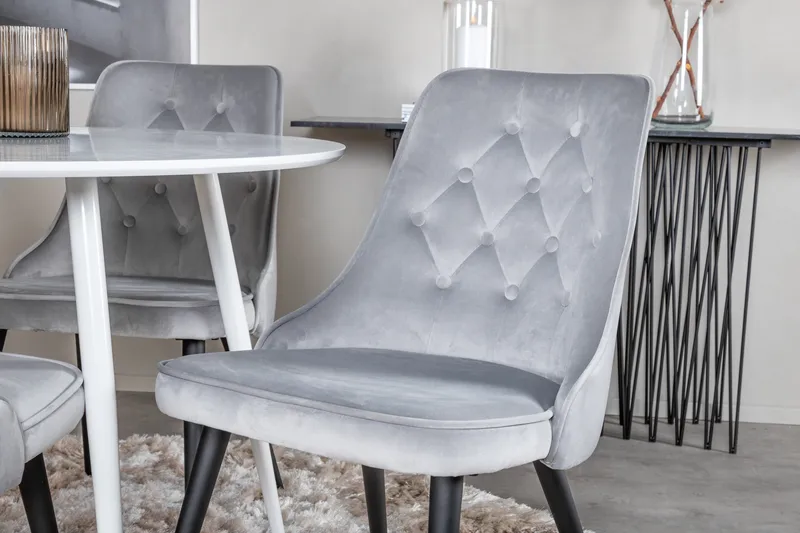 Ridones Matbord Runt med 4 st Valera Lyx Sammetstol - Möbler - Bord & matgrupp - Matgrupp