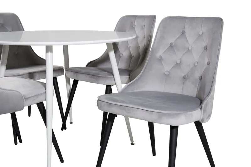 Ridones Matbord Runt med 4 st Valera Lyx Sammetstol - Möbler - Bord & matgrupp - Matgrupp